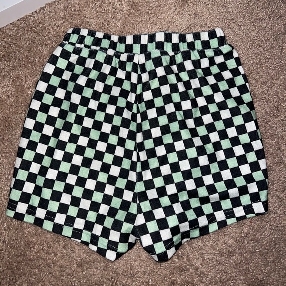 White Fox Tulum Vacay Mini Shorts Green Check Size XS - Picture 2 of 3
